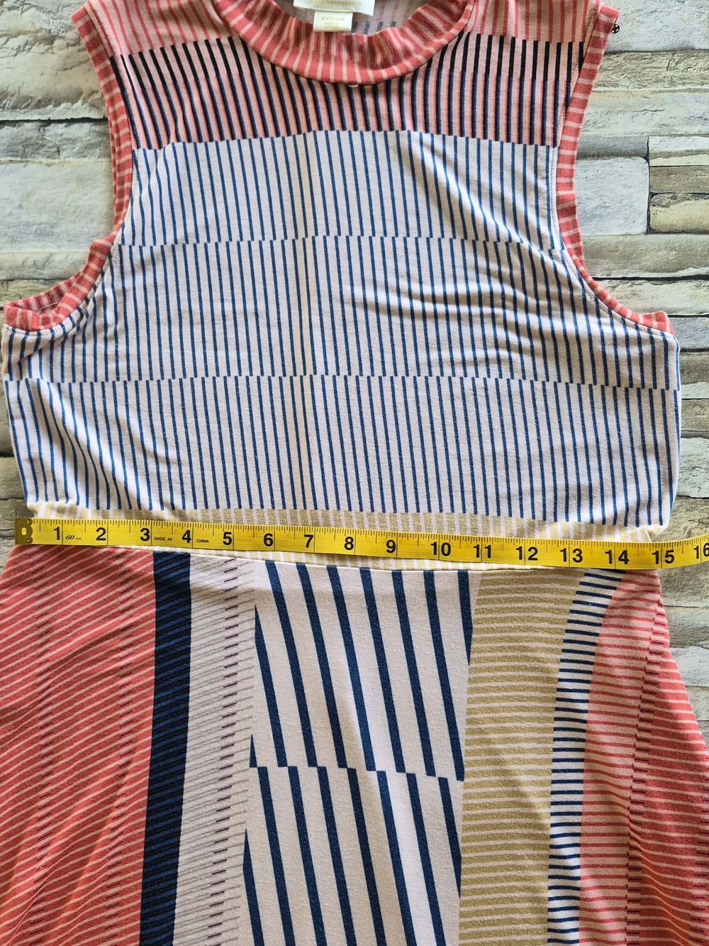 ​Maeve Anthropologie Midi Dress Womens M Multicolor Striped Geometric Mock Neck - Picture 5 of 11